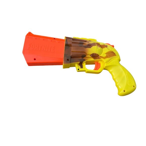 Nerf Gun Fortnite SR Blaster 4 Dart Hammer Action Yellow‎ Orange - Picture 2 of 5